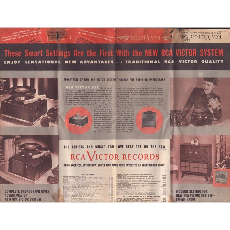 Vintage RCA Victor 45 RPM System Promotional Brochure Catalog Circa 1949 image 4