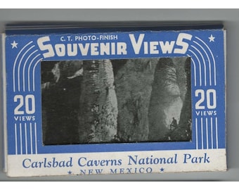 Vintage Carlsbad Caverns New Mexico Souvenir Views 20 Photo Booklet CT Finish
