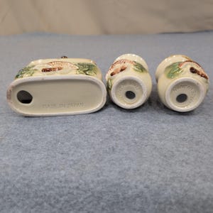 Vintage Mushroom Ceramic Napkin Holder Salt and Pepper Shakers Set Made in Japan image 5