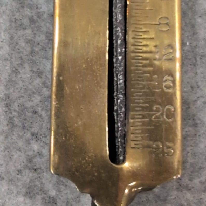 c. 1900 P.S. & W. Co. Antique Brass Spring Scale 25lb Star Logo Primitive Tool image 5
