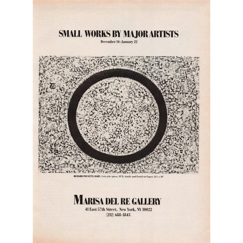 Vintage 1978 Richard Pousette-Dart Marisa Del Re Gallery Print Ad Small Works image 1