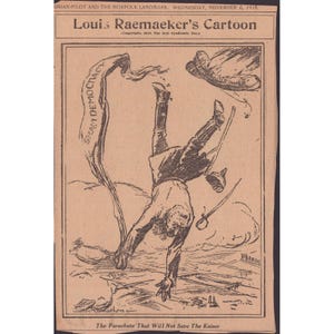 Louis Raemaekers Politische Cartoons aus dem Ersten Weltkrieg aus dem Jahr 1918, Ausschnitte aus Norfolk-Wahrzeichen Bild 6