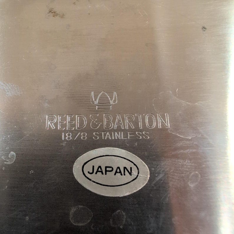 Reed & Barton 18/8 Stainless Steel Butter Dish with Lid Made in Japan Brushed image 4