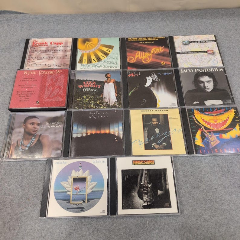 Lote de 15 CDs de jazz: Jaco Pastorius, Stanley Clarke, George Benson, Lizz Wright e Fusion. imagem 1