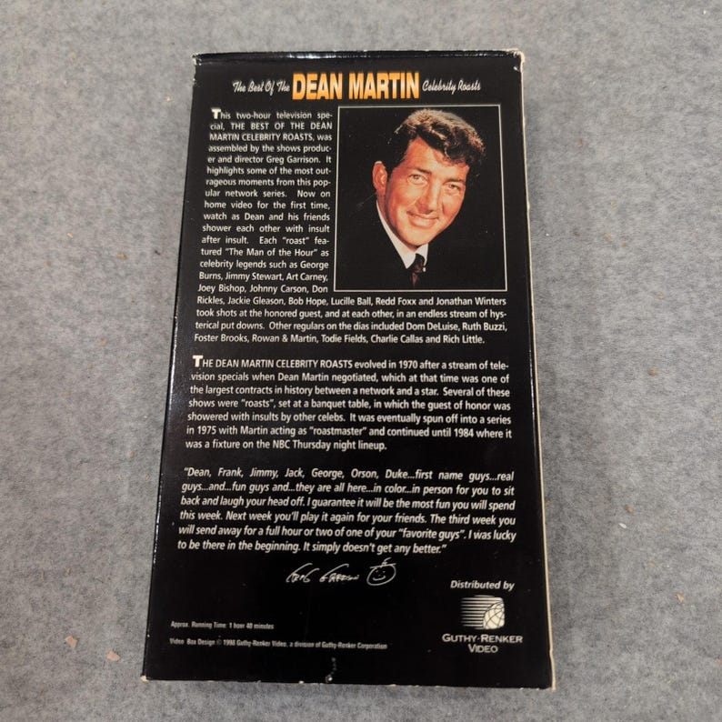 The Best of the Dean Martin Celebrity Roasts VHS Guthy-Renker Video Comedy Tape image 2