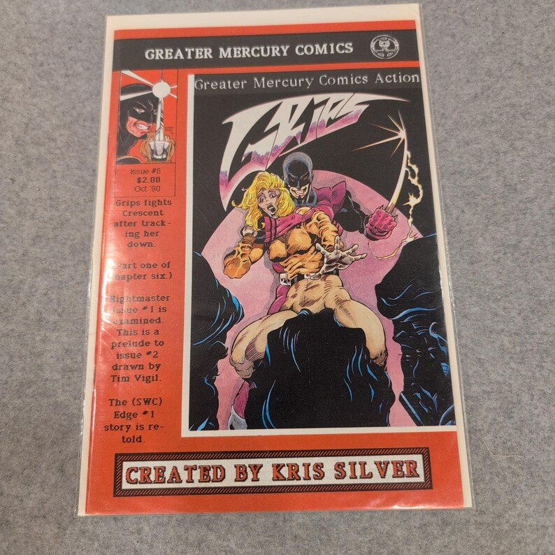 Grips Greater Mercury Comics Issue 5 6 Lot Kris Silver 1990 Silver Wolf Line image 2