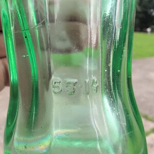 Vintage Coca-Cola Anniston Alabama 1957 Hobbleskirt Embossed Green Coke Bottle image 3