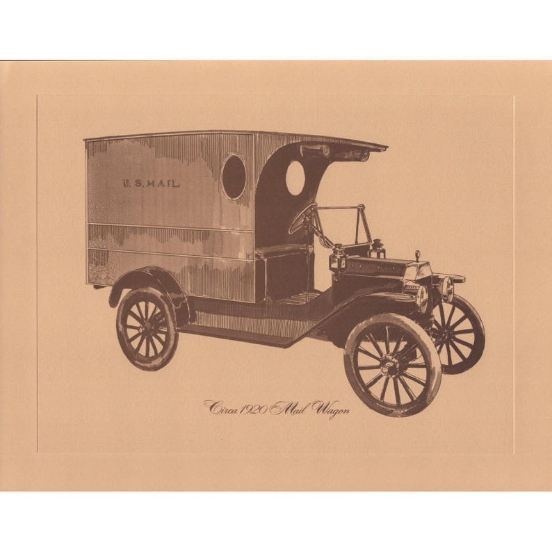 Rockwell Antique Truck Collection Art Print Set 1915-1924 Mail Freight Dump Flat image 1