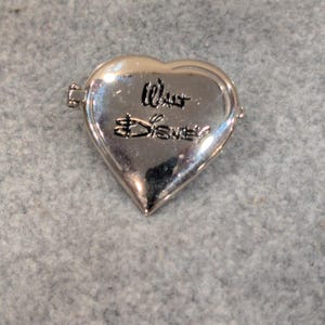 Disney 100th Birthday Walt Disney Heart Locket Pin 77 2001 Silver Tone 1901-2001 image 1