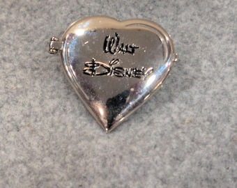 Disney 100th Birthday Walt Disney Heart Locket Pin 77 2001 Silver Tone 1901-2001