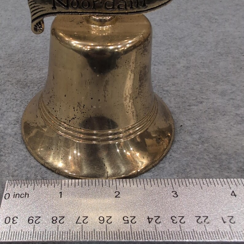 Vintage Brass Holland America Noordam 6" Brass Bell - Cruise Line Ship Nautical image 6