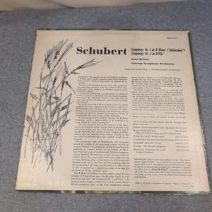 Schubert Unfinished Symphony No 8 & No 5 Fritz Reiner Chicago Symphony RCA LSC-2 image 2