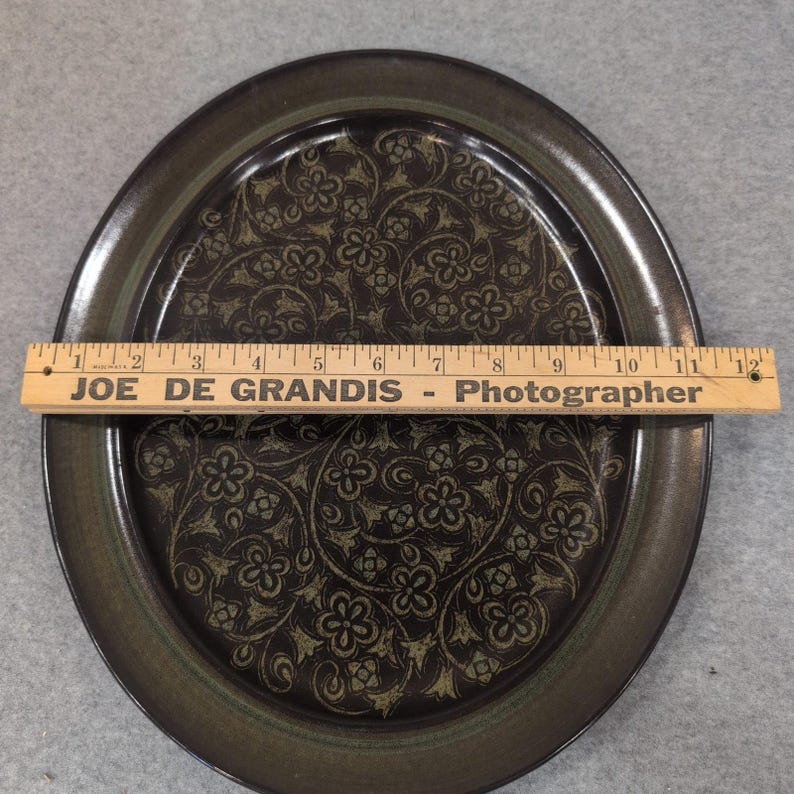 Franciscan Madeira Oval Serving Platter Floral Earthenware Dark Brown Gree image 6