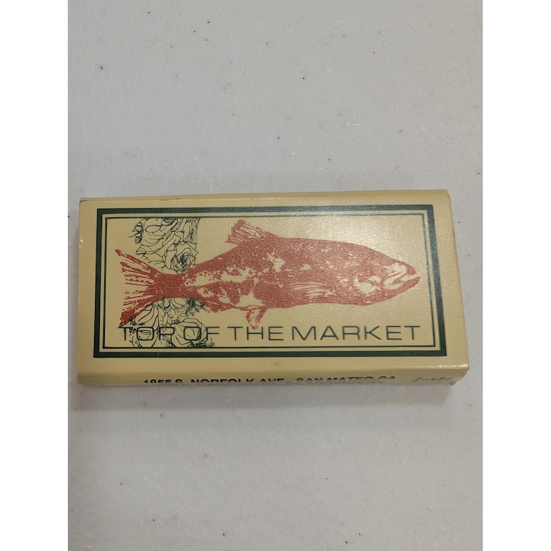 Vintage Top of the Market Restaurant Matchbook San Mateo CA Collectible image 1