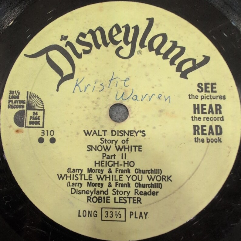 Disneyland Records Snow White and Peter Pan 33 1/3 RPM Vinyl Lot of 2 image 3