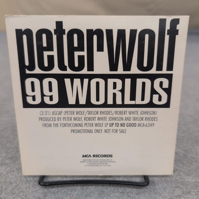 Peter Wolf 99 Worlds 7" vinyl single promo MCA Records 1990 Up to No Good afbeelding 2