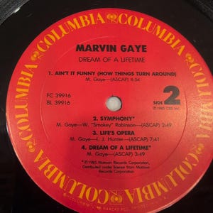 Marvin Gaye Dream of a Lifetime Vinyl LP Columbia FC 39916 1985 Soul Funk R&B image 6