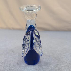 Vintage Murano Cobalt Blue Glass Angel Candle Holder MCM Style image 3