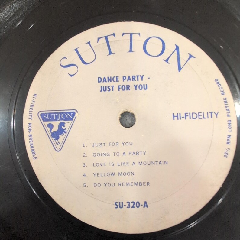 Sutton Dance Party Just For You Vinyl LP SU-320 Hi-Fidelity 33 RPM afbeelding 3