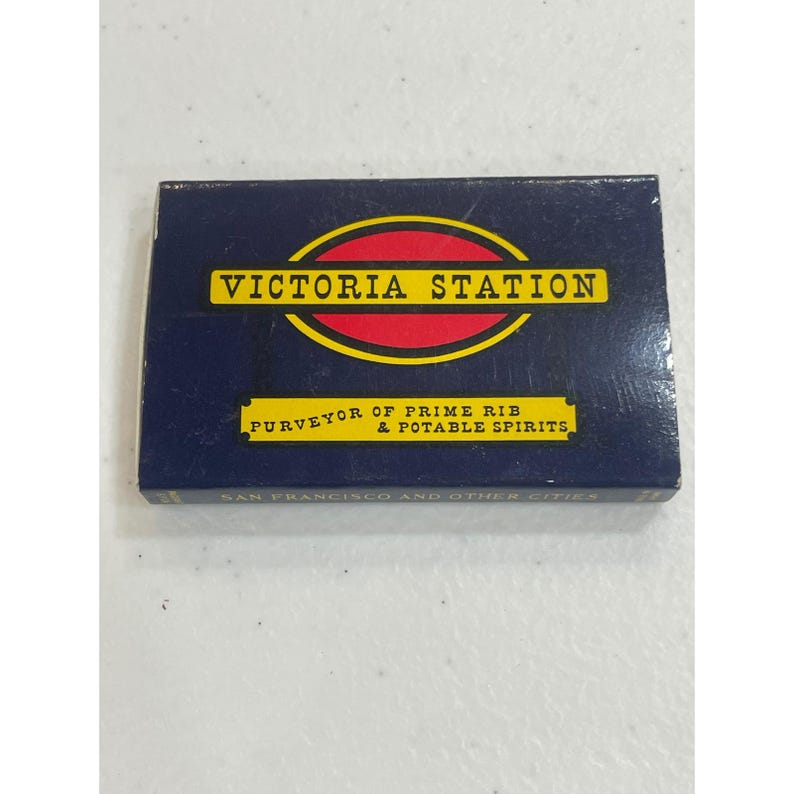 Victoria Station Matchbox San Francisco Restaurant Prime Rib Potable Spirits image 1