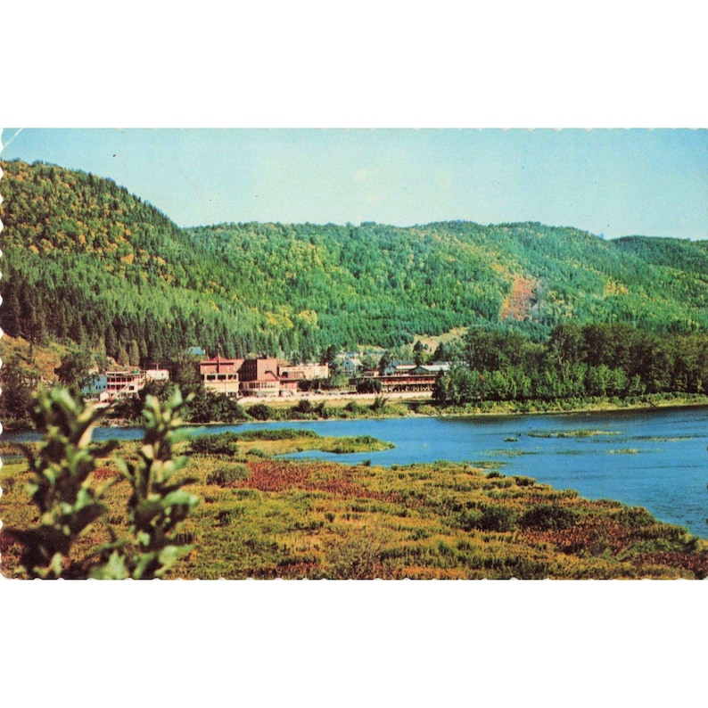 Vintage Matapedia Quebec Kanada Vykort Unik Montreal Scenisk Flodutsikt Krom bild 1