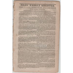 Niles Weekly Register, 9 lutego 1822 r., Gazeta Baltimore, tom IX, nr 24, Prawo upadłościowe zdjęcie 1
