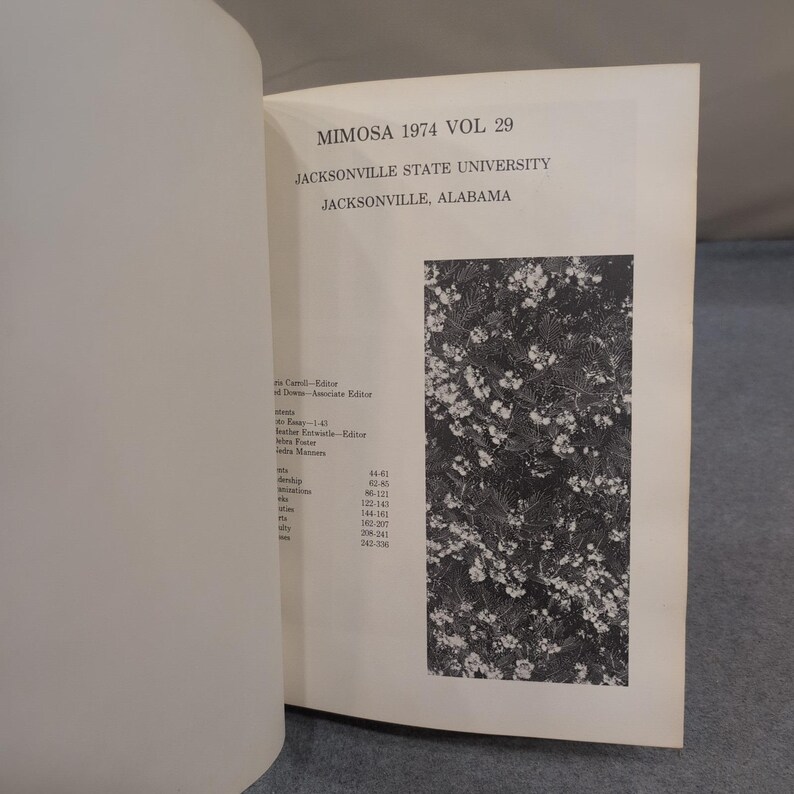 1974 Mimosa Vol 29 Jacksonville State University Yearbook JSU Alabama Vintage afbeelding 2