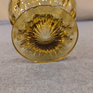 Vintage Anchor Hocking Amber Pressed Glass Footed Candy Dish with Lid Bowl image 4