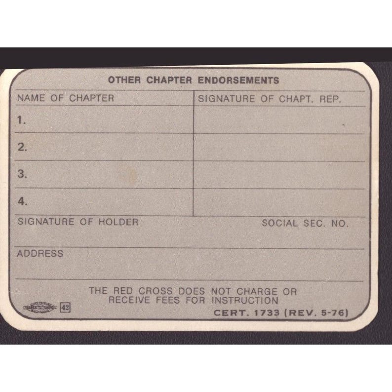 Vintage Alabama Red Cross Instructor Cards & Medical Self Help Training Lot 4pc image 1