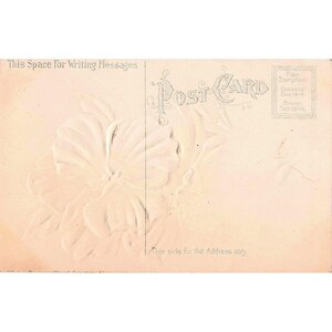 Vintage Happy Birthday Postcard Embossed Pink Pansy Flowers Divided Back Antique image 2