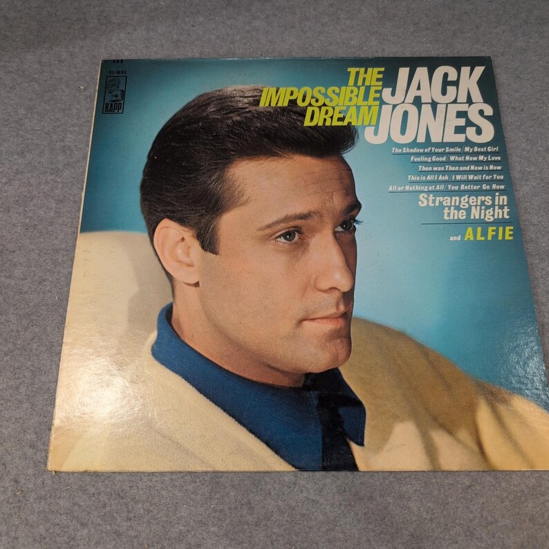 Jack Jones The Impossible Dream Vinyl LP Mono Kapp Records KL-1486 1966 image 1