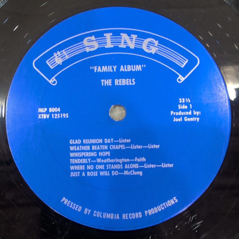 The Rebels Quartet Family Album Vinyl LP Sing Records MLP 8004 Southern Gospel image 3