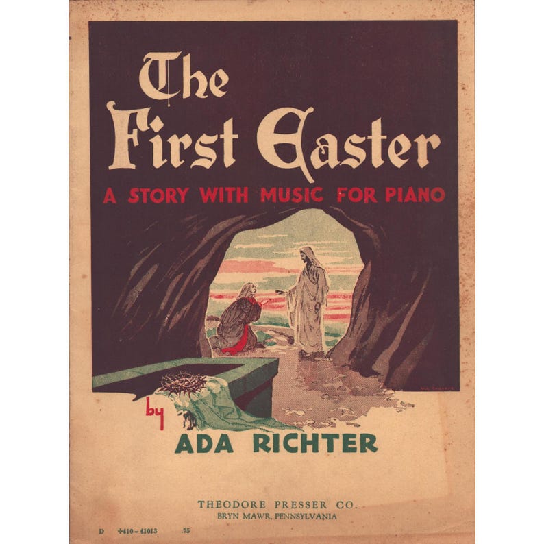 The First Easter Ada Richter Piano Sheet Music Book Theodore Presser Co Vintage image 1