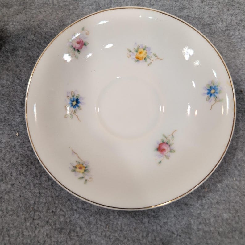Hand Painted Gold China Made in Occupied Japan Teacup Saucer Floral Gilded Rim image 3