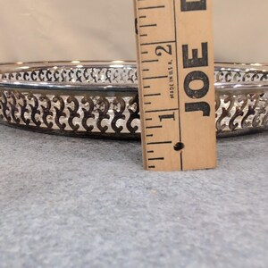 Oneida Silver Plate Oval Pierced Gallery Tray Etched Floral Made in USA image 8