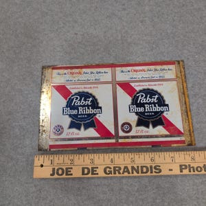 Vintage Pabst Blue Ribbon PBR Metal Beer Can Flat Sheet TapaCan Label Milwaukee image 3