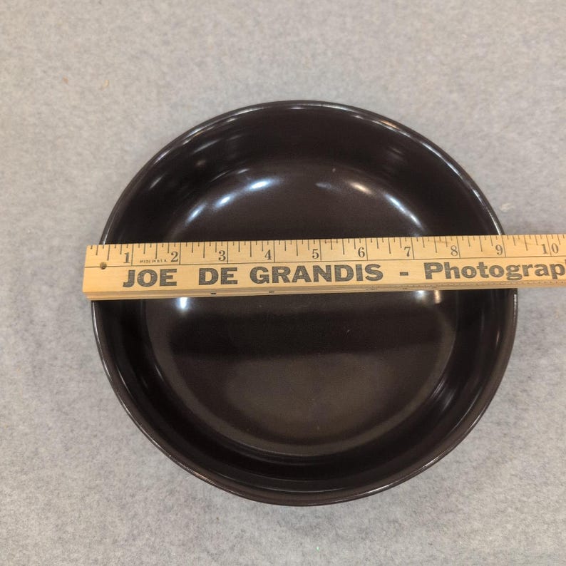Franciscan Brown Glazed Ceramic Bowl with Green Band Mid Century Modern image 8