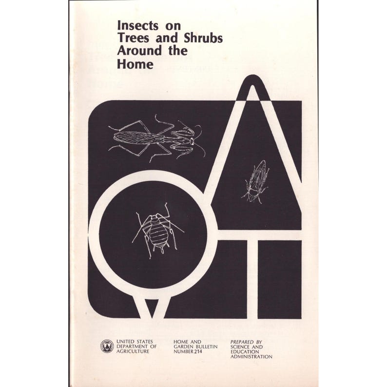 Insects on Trees and Shrubs Around the Home USDA Bulletin 214 Vintage 1980 image 1