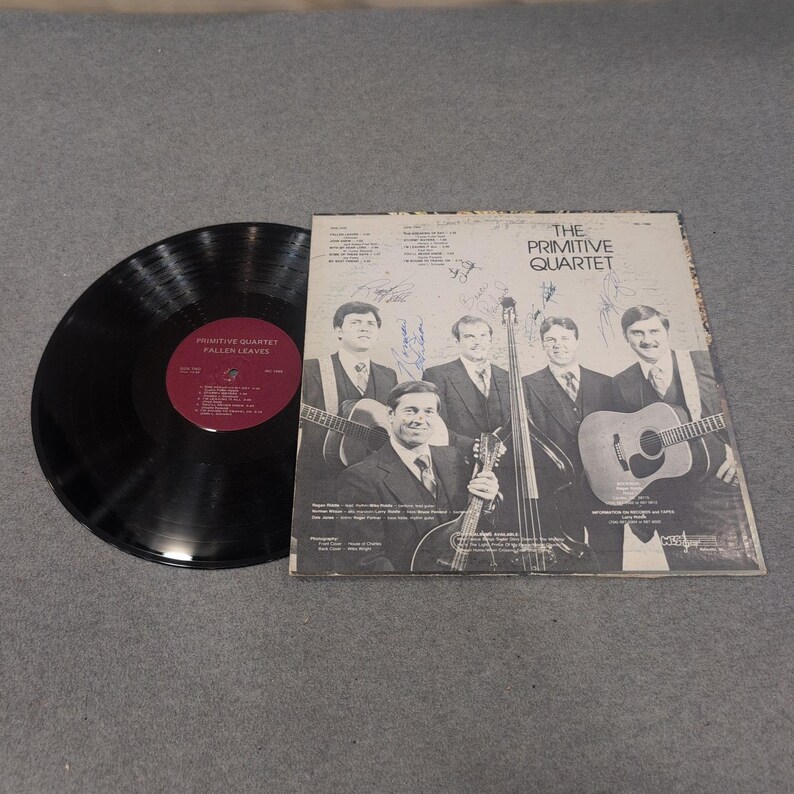The Primitive Quartet Fallen Leaves Signed Vinyl LP Gospel Bluegrass Record VG- image 5