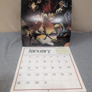 Calendario fantasy di Boris Vallejo del 1996, Philip Jose Farmer, Workman Publishing, ottime condizioni. immagine 2
