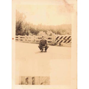 1940s Vintage Photograph Soldier Man Military Uniform Posed Photo image 1
