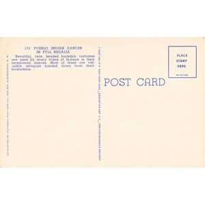 Vtg Pueblo Indian Dancer Linen Postcard Curt Teich Art-Colortone VG+ image 2