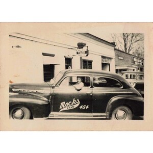1940s Mock's Taxi 45 Eufaula, Alabama Vintage Photograph Black and White image 1