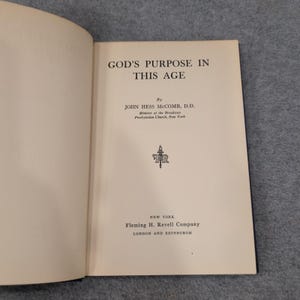 El propósito de Dios en esta era John Hess McComb 1941 Tapa dura imagen 3