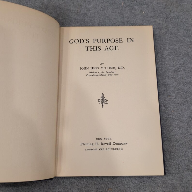 El propósito de Dios en esta era John Hess McComb 1941 Tapa dura imagen 3