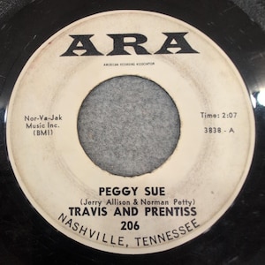 Travis and Prentiss Peggy Sue Blue Blue True Blue ARA 206 Nashville 45 RPM Vinyl Bild 1
