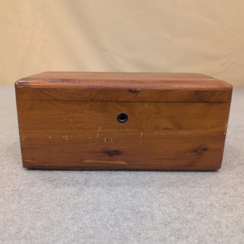 Vintage Lane Cedar Chest Miniature Jewelry Trinket Box Geo Cater Furniture Co image 1