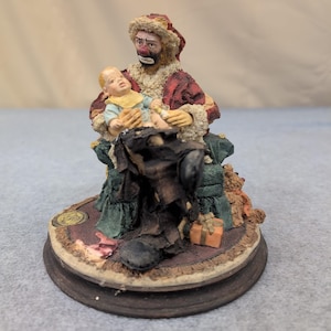 Imágenes de la figura de Papá Noel payaso de la colección Emmett 1994 Flambro Emmett Kelly Jr imagen 1