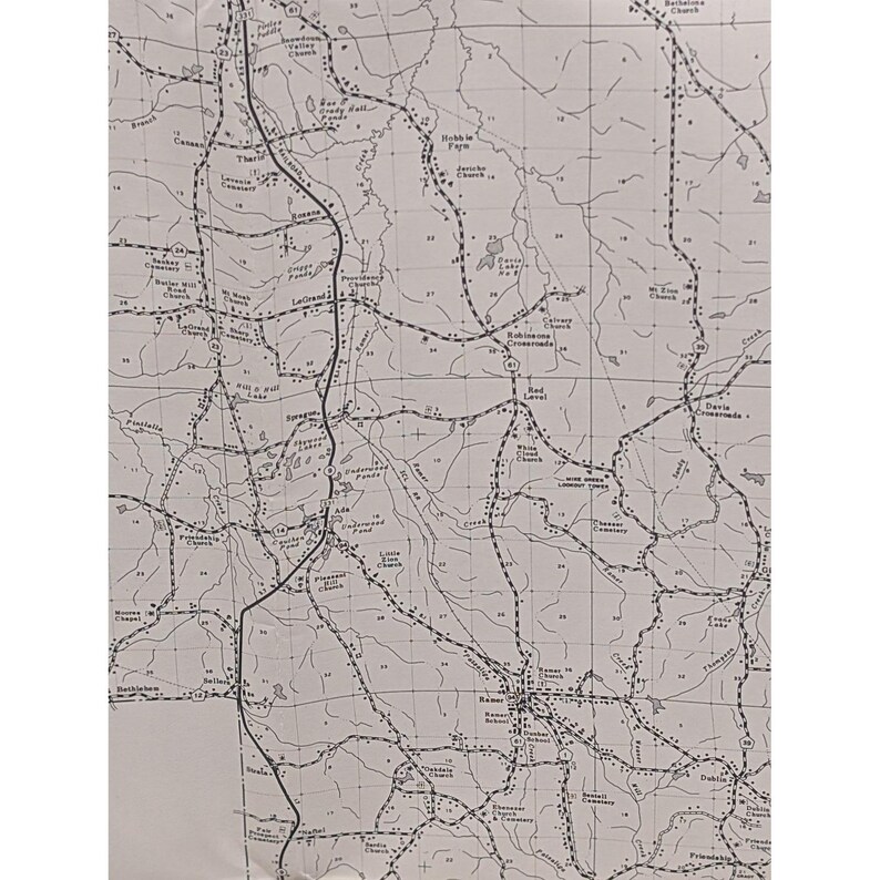 1975 Montgomery County Alabama Highway Map VTG Road Travel Cartography 28" x 18" image 3