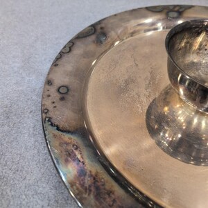 Wm A Rogers Oneida Silver Plated Chip and Dip Server Round Platter Bowl NA310 image 5